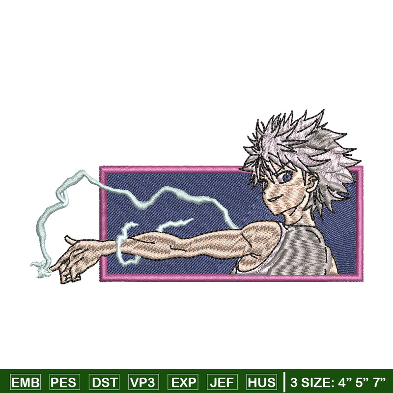Killua lightning embroidery design, hunter x hunterr embroidery, embroidery file, anime design, Digital download.jpg