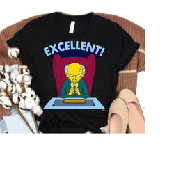 the simpsons mr. burns excellent t-shirt, the simpsons family tee, simpson birthday, disneyland family matching outfits,