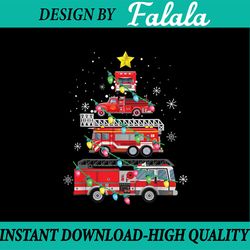 funny firefighter fire truck christmas tree xmas png, xmas fire truck, christmas gift fireman for holiday png