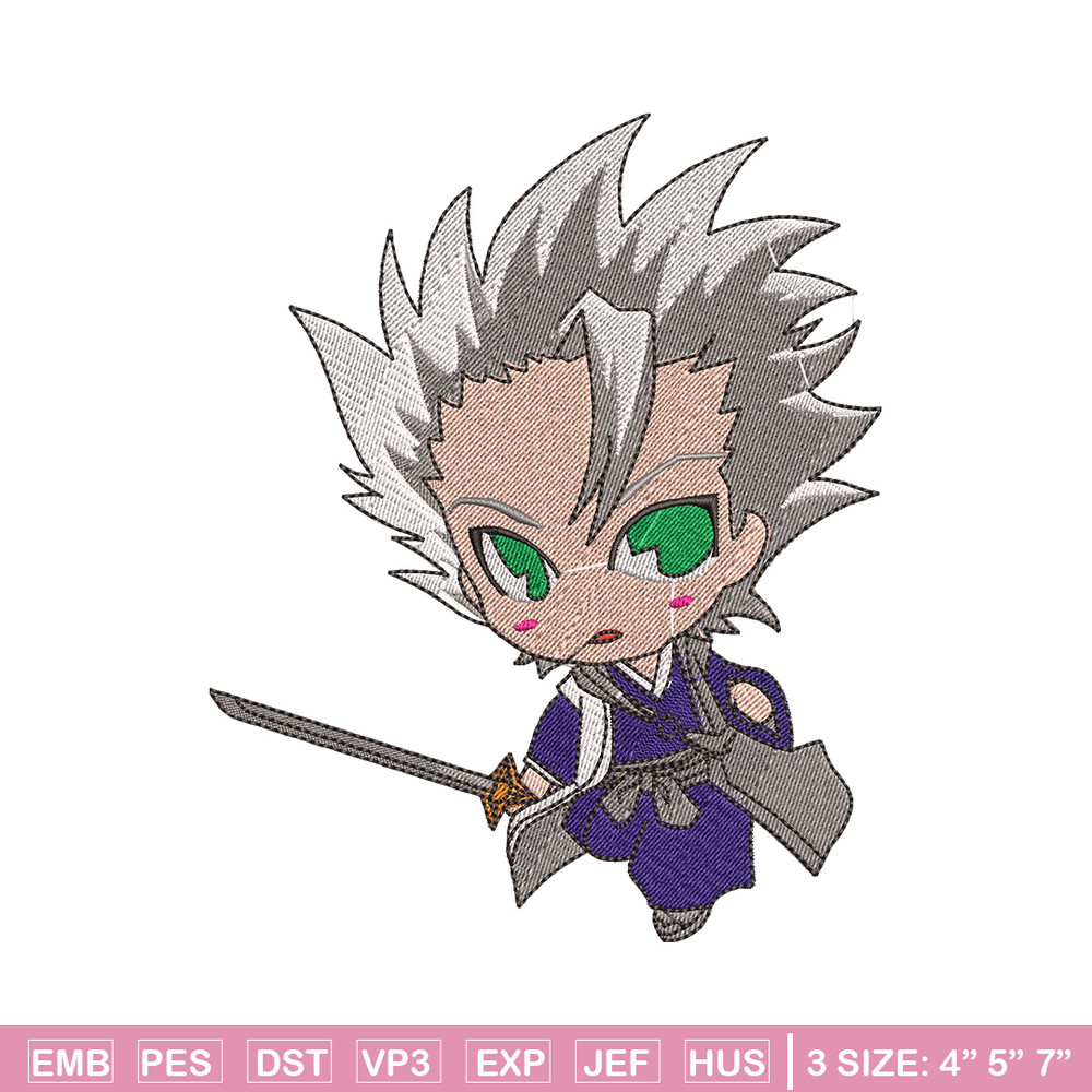 Toshiro chibi embroidery design, Bleach embroidery, Anime design, Embroidery file, Embroidery shirt, Digital download.jpg