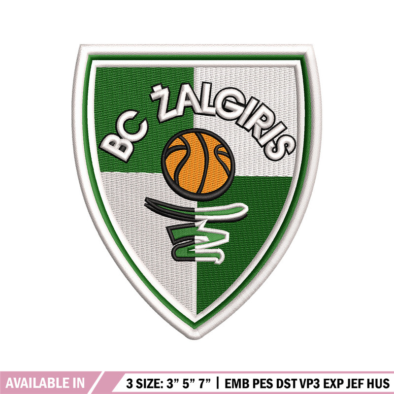 Bc zalgiris embroidery design, Logo embroidery, Embroidery file, Embroidery shirt, Emb design, Digital download.jpg