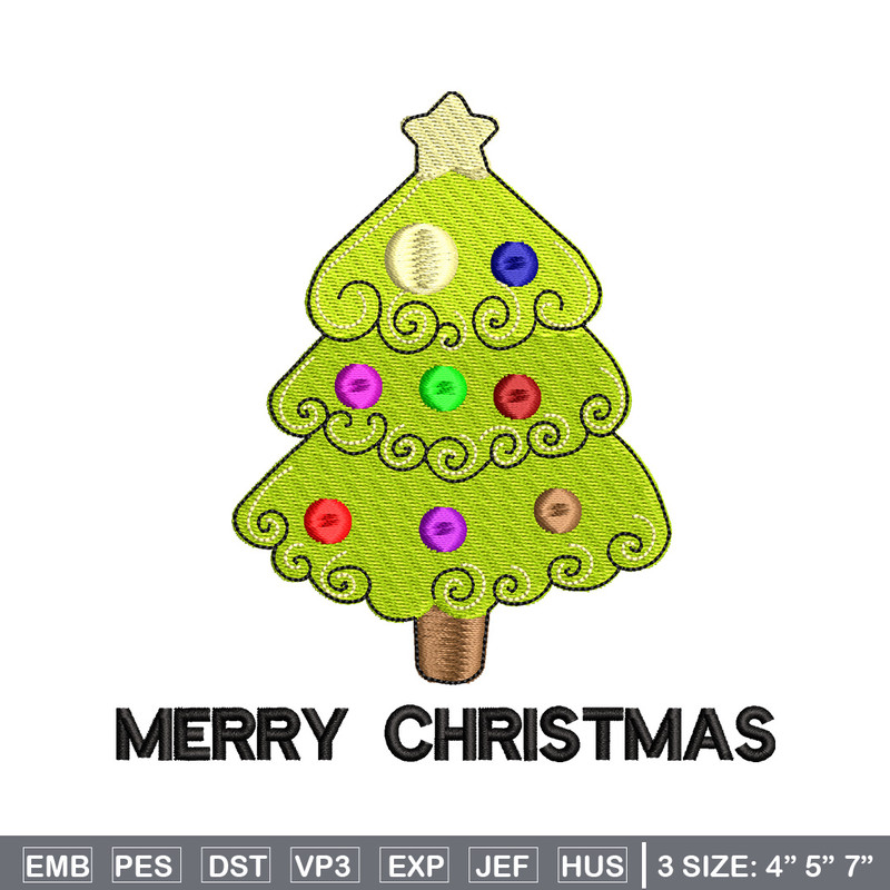 Tree chrismas embroidery design, Chrismas embroidery, Embroidery file, Embroidery shirt, Emb design,Digital download.jpg