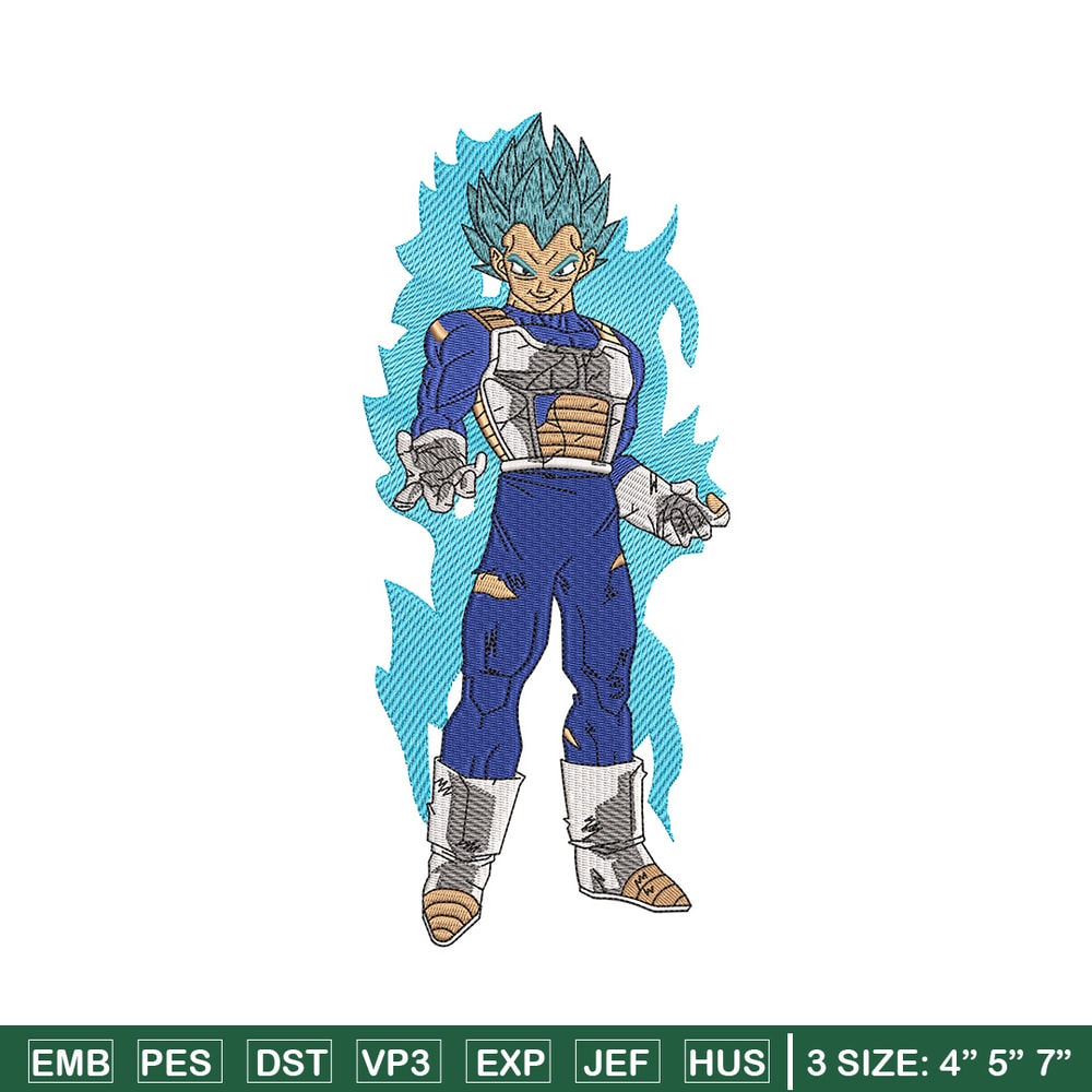 Vegeta blue embroidery design, Dragonball embroidery, Embroidery file, Embroidery shirt, Emb design, Digital download.jpg