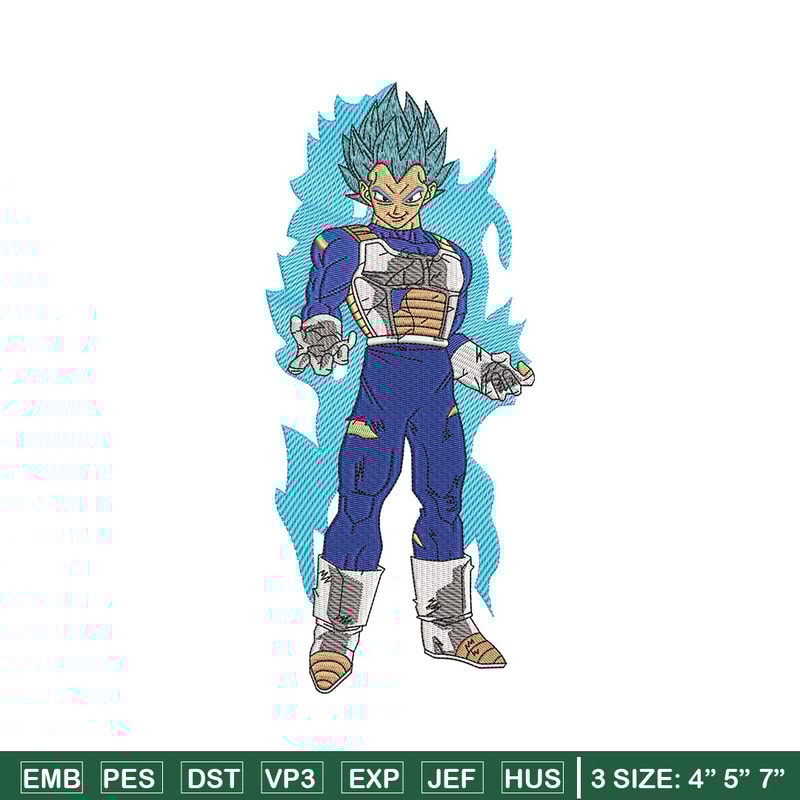 Vegeta blue embroidery design, Dragonball embroidery, Embroidery file, Embroidery shirt, Emb design, Digital download.jpg