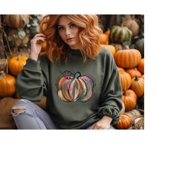 watercolor pumpkin sweatshirt, colorful pumpkin sweatshirt, watercolor pumpkins, funny shirt, autumn shirt, cute fall sh
