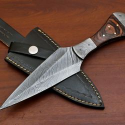 custom handmade Damascus steel boot dagger knife pakka wood handle gift for him groomsmen gift wedding anniversary gift