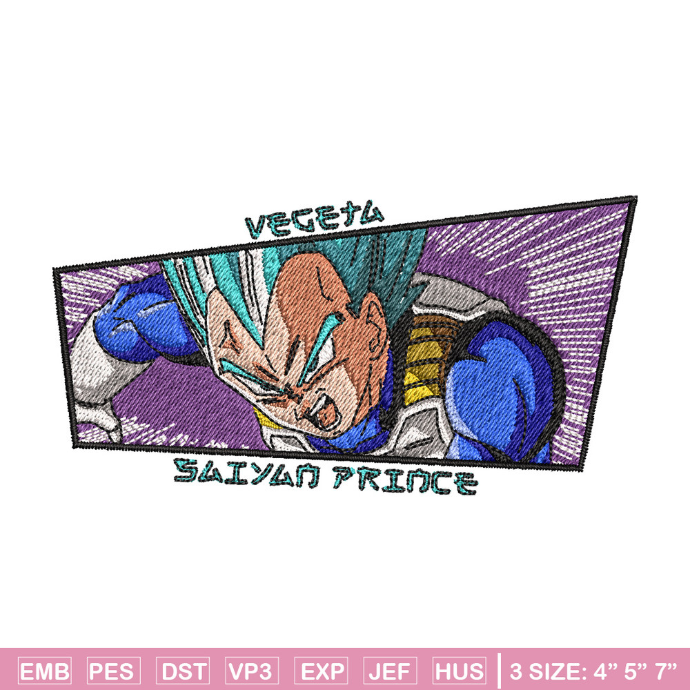Vegeta blue embroidery design, Dragonball embroidery, Anime design, Embroidery shirt, Embroidery file, Digital download.jpg