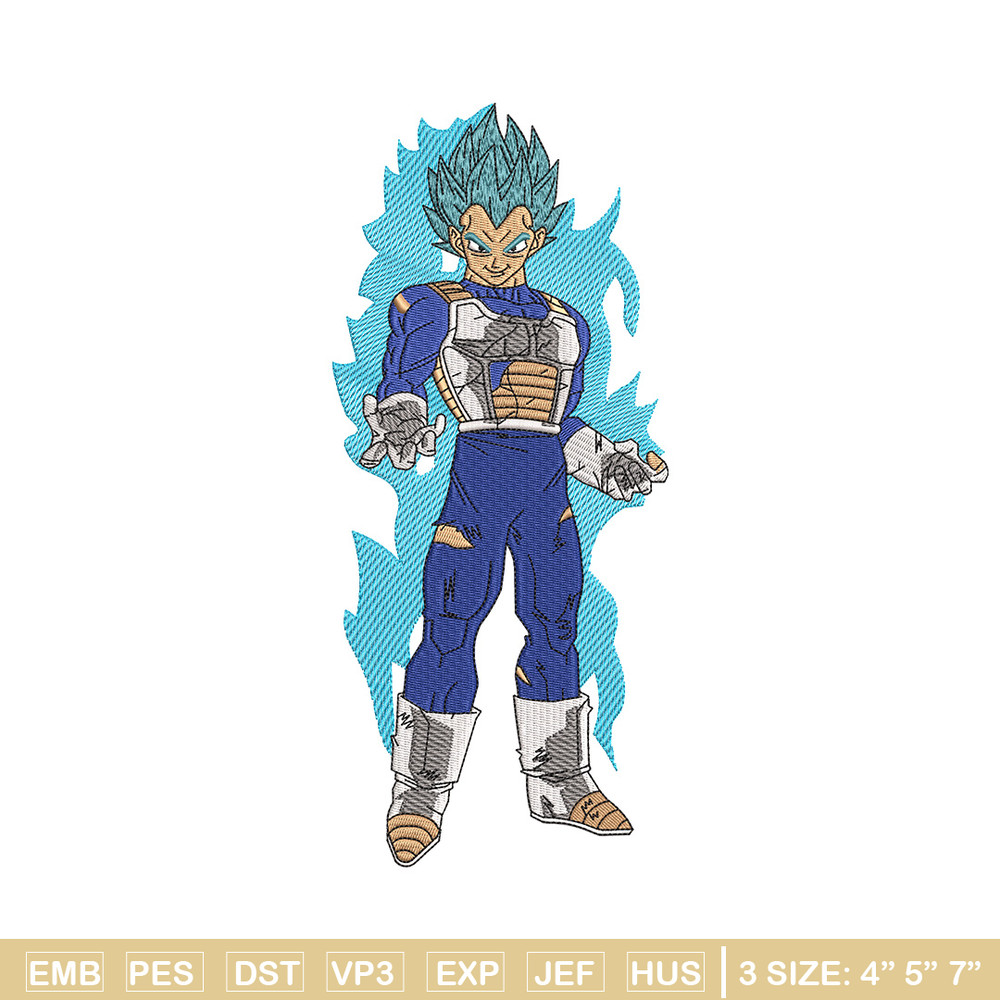 Vegeta blue embroidery design, Dragonball embroidery, Embroidery file, Embroidery shirt, Emb design, Digital download.jpg
