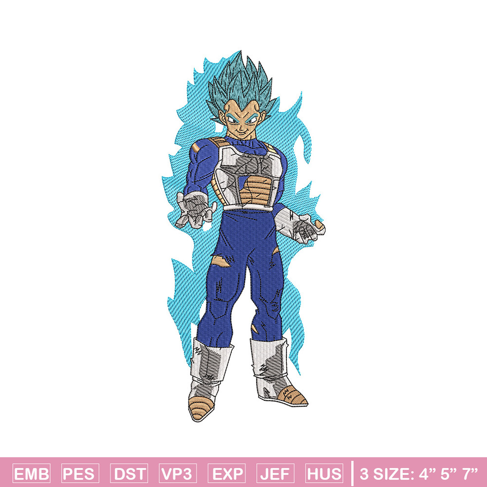 Vegeta blue embroidery design, Dragonball embroidery, Embroidery file, Embroidery shirt, Emb design, Digital download.jpg