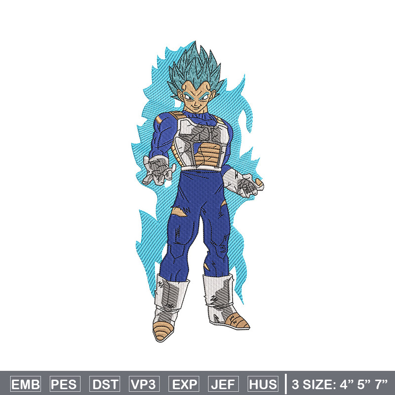 Vegeta blue embroidery design, Dragonball embroidery, Embroidery file, Embroidery shirt, Emb design, Digital download.jpg