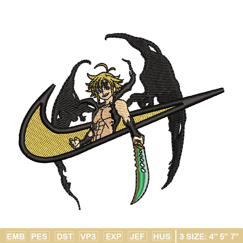 Meliodas Nike embroidery design, Nanatsu no Taizai embroidery, Nike design, anime design, anime shirt, Digital download.jpg