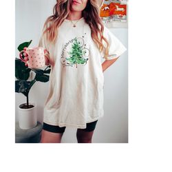 comfort colors merry and bright shirt, cute christmas shirt, retro christmas tee, christmas family shirt, vintage xmas t
