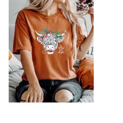 comfort colors be merry and bright shirt, christmas cow shirt, farm christmas t-shirt, funny xmas cow shirt, animal love