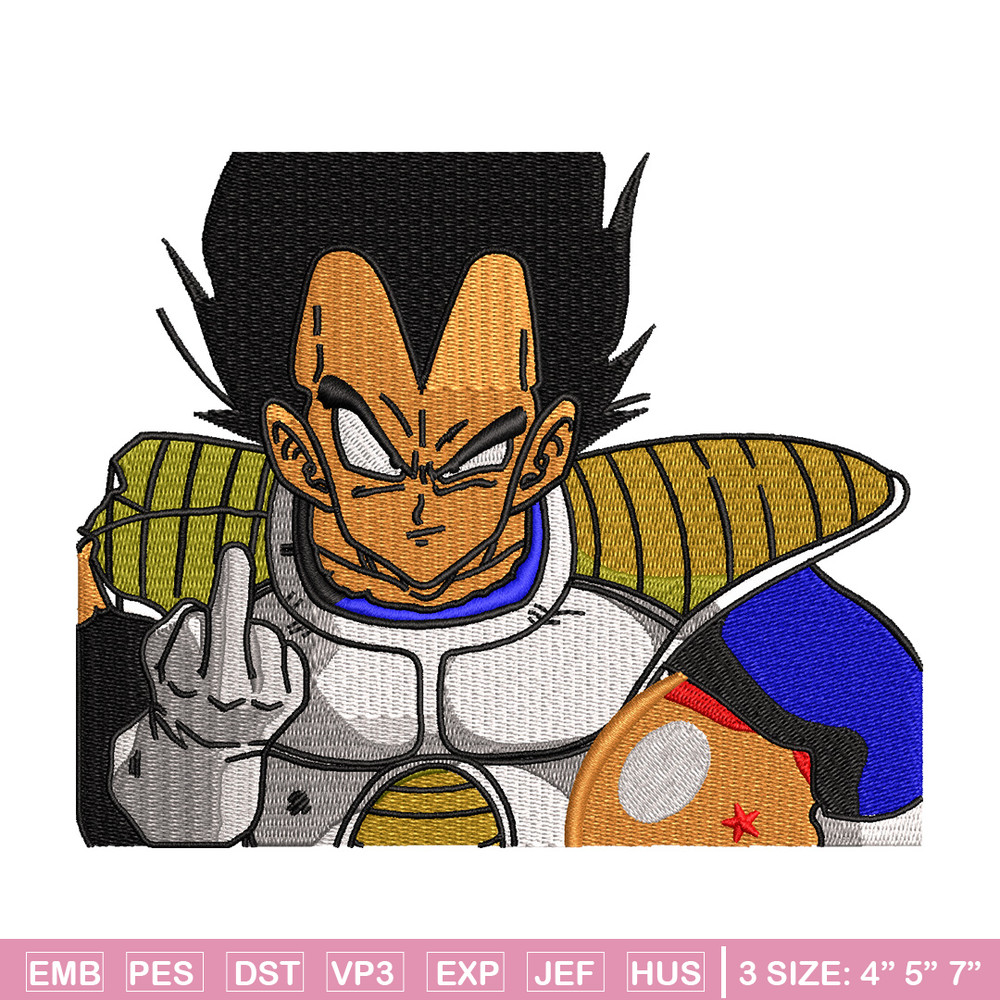 Vegeta saiyan embroidery design, Dragonball embroidery, Anime design, Embroidery shirt, Embroidery file, Digital download.jpg