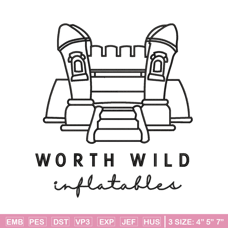 Worth wild embroidery design, Castle embroidery, Emb design, Embroidery shirt, Embroidery file, Digital download.jpg