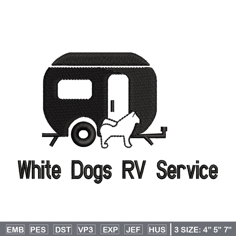 White dog rv service embroidery design, Logo embroidery, Embroidery file,Embroidery shirt, Emb design, Digital download.jpg