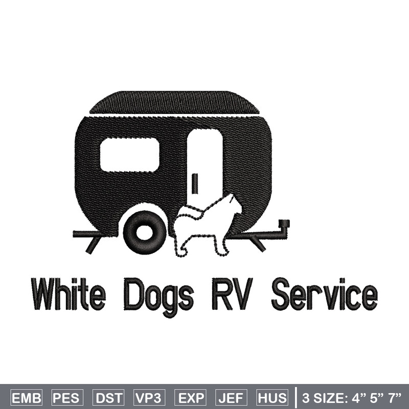 White dog rv service embroidery design, Logo embroidery, Embroidery file,Embroidery shirt, Emb design, Digital download.jpg