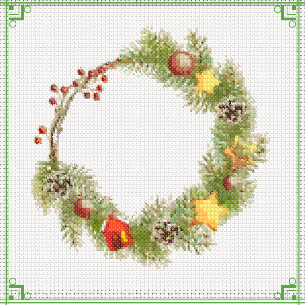 Christmas wreath. Cross-stitch. DIY 4.jpg