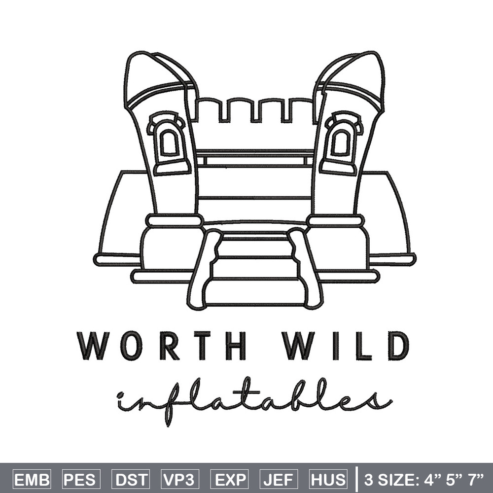 Worth wild embroidery design, Castle embroidery, Emb design, Embroidery shirt, Embroidery file, Digital download.jpg