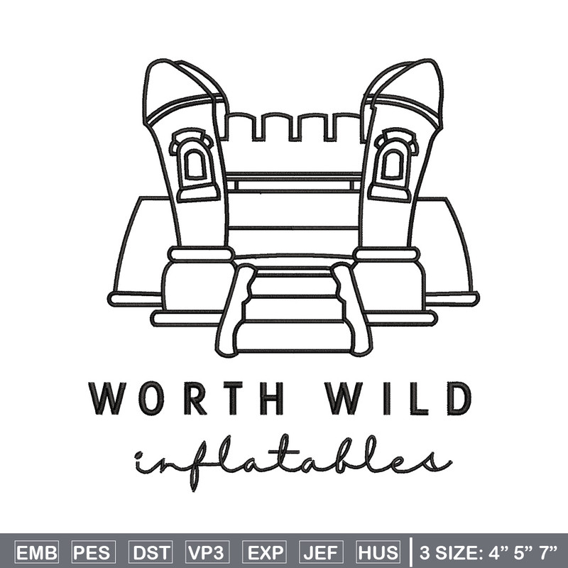 Worth wild embroidery design, Castle embroidery, Emb design, Embroidery shirt, Embroidery file, Digital download.jpg