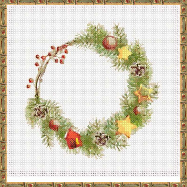 Christmas wreath. Cross-stitch. DIY 9.jpg