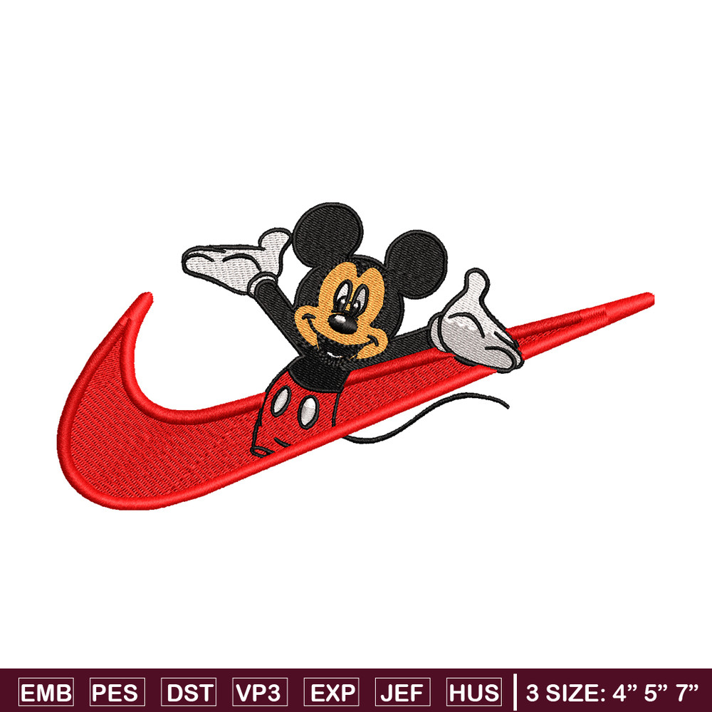 Mikey nike embroidery design, Disney embroidery, cartoon design, embroidery file, cartoon shirt, Digital download.jpg