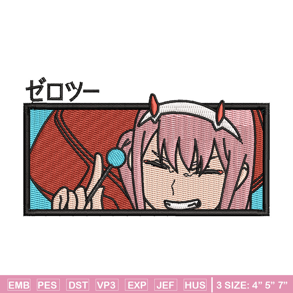 Zero two box embroidery design, Zero two embroidery, Anime design, Embroidery shirt, Embroidery file, Digital download.jpg
