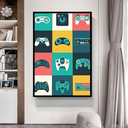 game console canvas print, game console canvas, wall art, game console canvas print, pop art game controller canvas deco