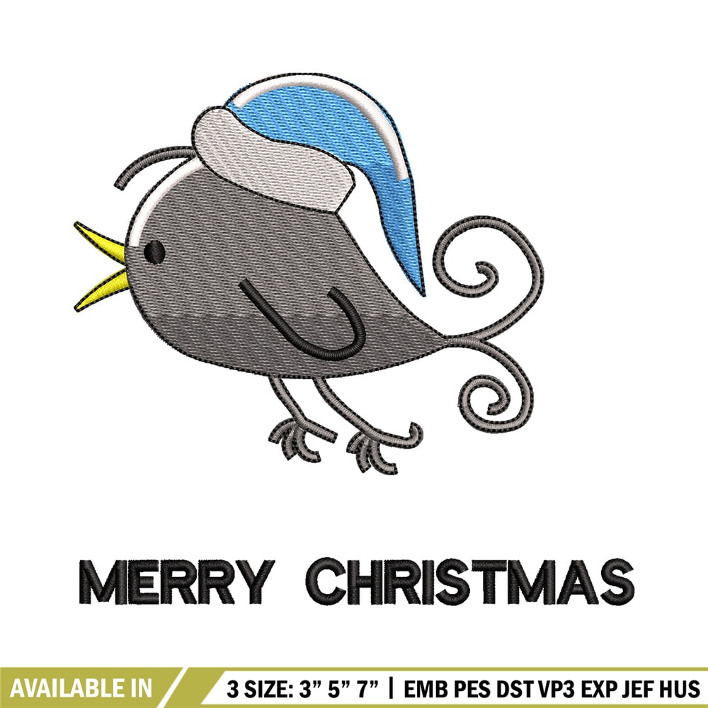 Chrismas bird embroidery design, Chrismas embroidery, Emb design, Embroidery shirt, Embroidery file, Digital download.jpg