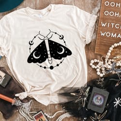 celestial moth shirt, halloween shirt, mystic tee, vintage t shirt, occult shirt, witch t-shirt, aesthetic gift, spiritu
