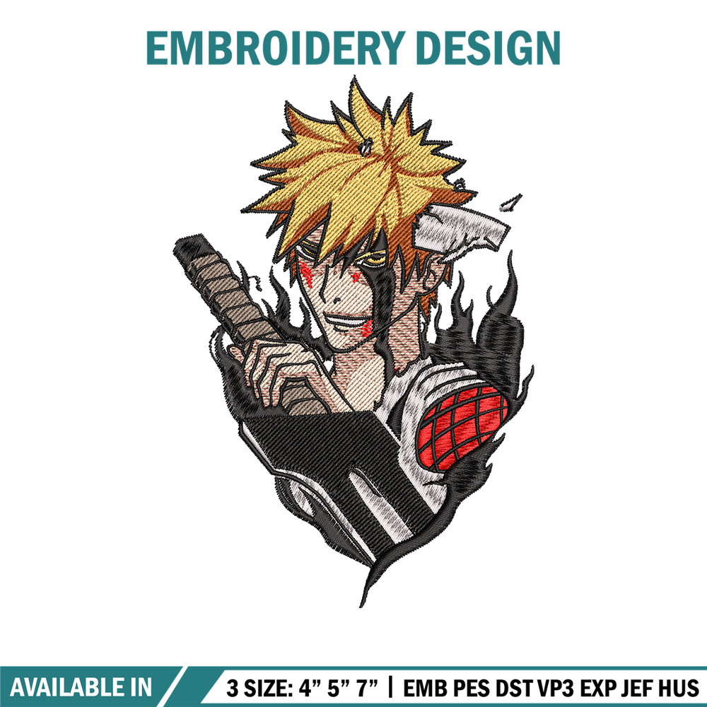 Ichigo kurosaki embroidery design, Bleach embroidery, embroidery file, anime design, anime shirt, Digital download.jpg