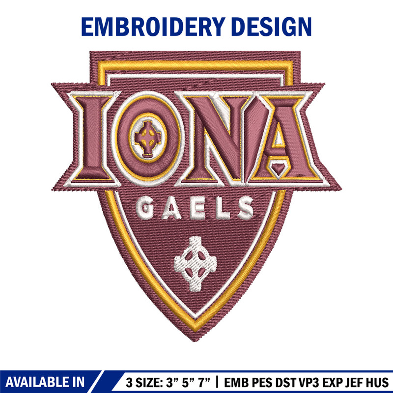 Iona Gaels embroidery design, Iona Gaels embroidery, logo Sport, Sport embroidery, NCAA embroidery..jpg