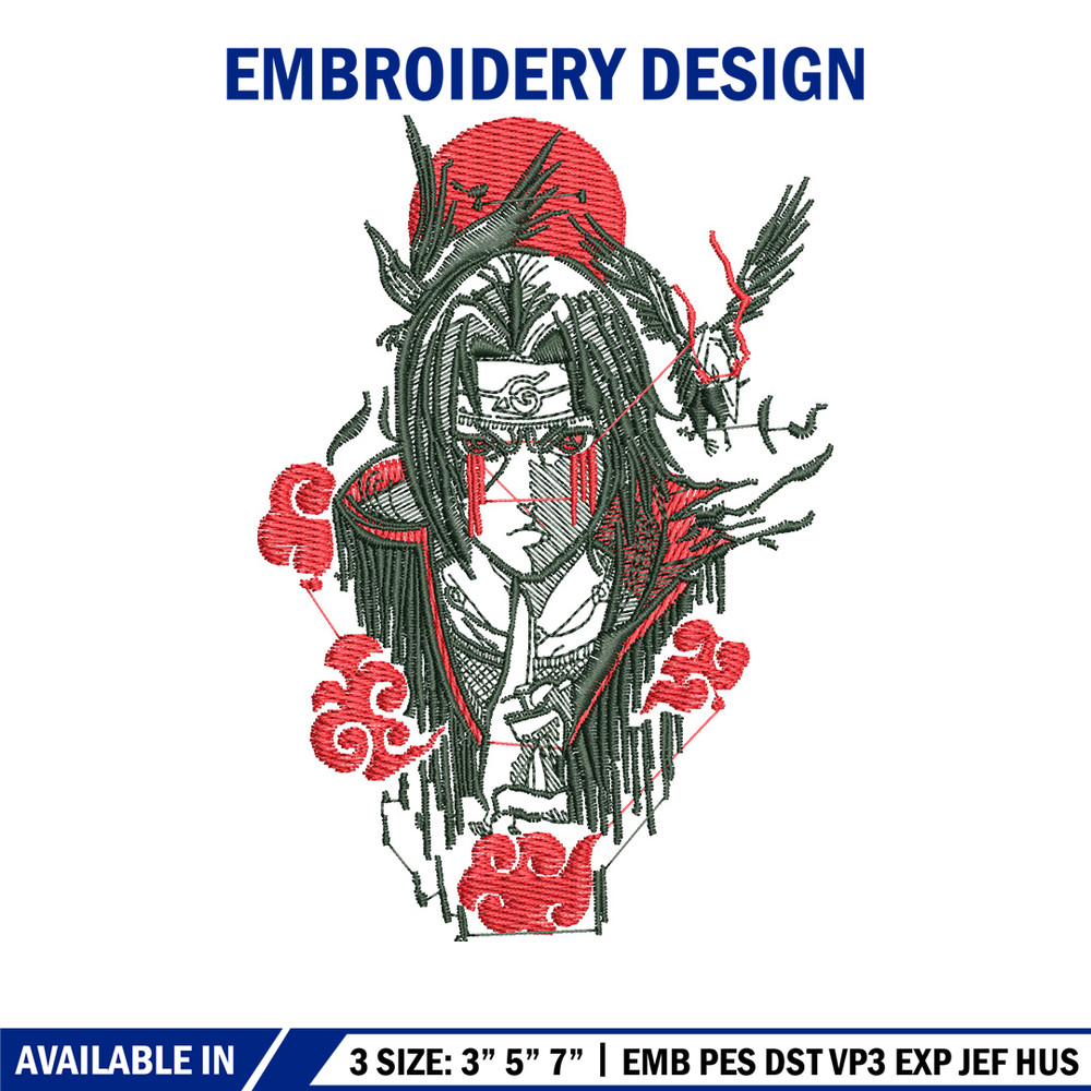 Itachi eagle embroidery design, Naruto embroidery, Anime design, Embroidery shirt, Embroidery file, Digital download.jpg