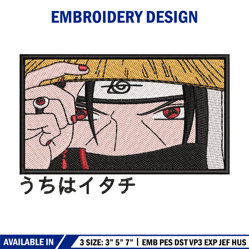 Itachi face embroidery design, Naruto embroidery, Anime design, Embroidery shirt, Embroidery file, Digital download.jpg