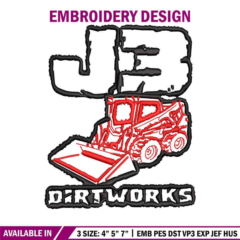 J3 dirtworks embroidery design, Logo embroidery, Embroidery file, Embroidery shirt, Emb design, Digital download.jpg