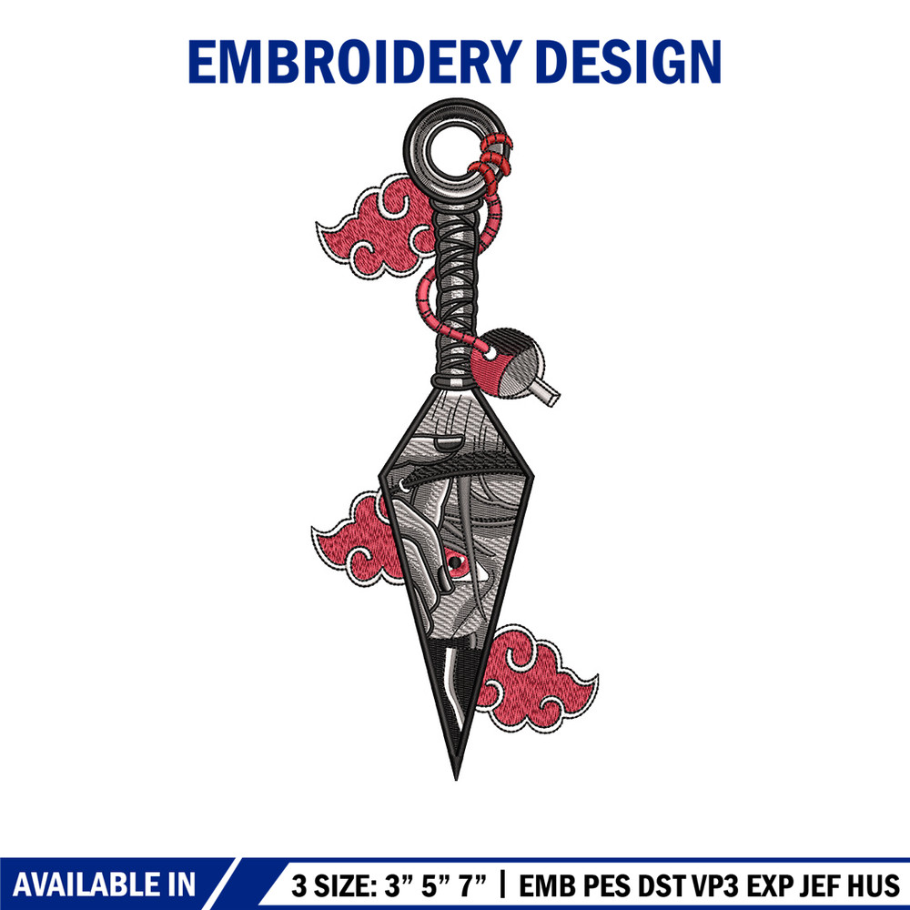 Itachi kunai embroidery design, Naruto embroidery, Embroidery file, Embroidery shirt, Emb design, Digital download.jpg
