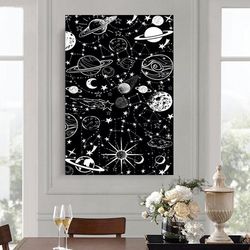 james webb space telescope images wall art, space poster print, science fiction canvas print, abstract wall art, ready-t