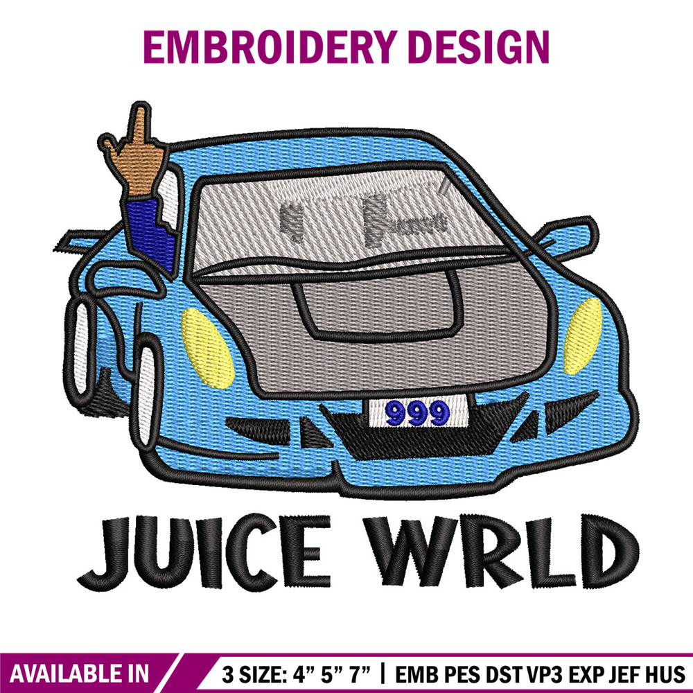 Juice wrld embroidery design, Car logo embroidery, Embroidery file,Embroidery shirt, Emb design, Digital download.jpg