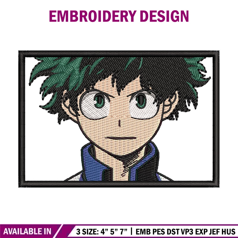 Izuku frame embroidery design, Mha embroidery, Anime design, Embroidery shirt, Embroidery file, Digital download.jpg