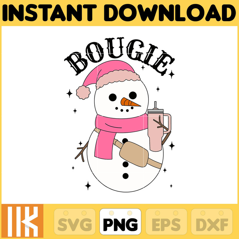 Boojee Snowman Bougie Snowman Stanley Tumbler Belt Bag Inspired PNG Sublimation Design Download DTF Print Sticker Tumbler Boojee Holiday.jpg