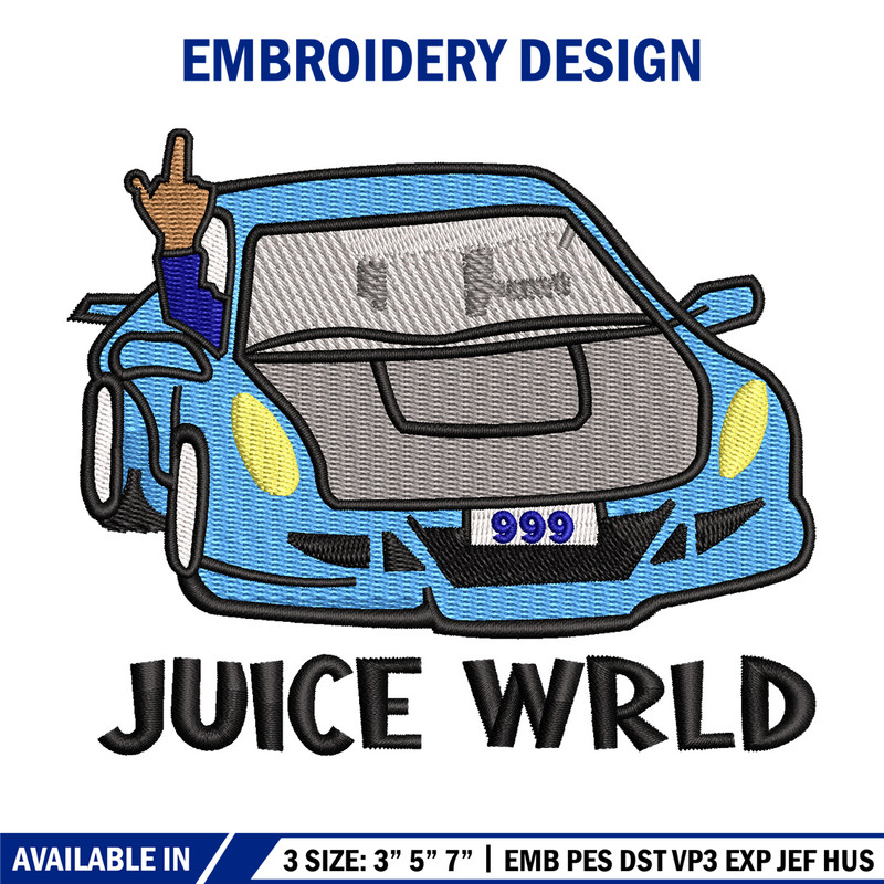 Juice wrld embroidery design, Car logo embroidery, Embroidery file,Embroidery shirt, Emb design, Digital download.jpg
