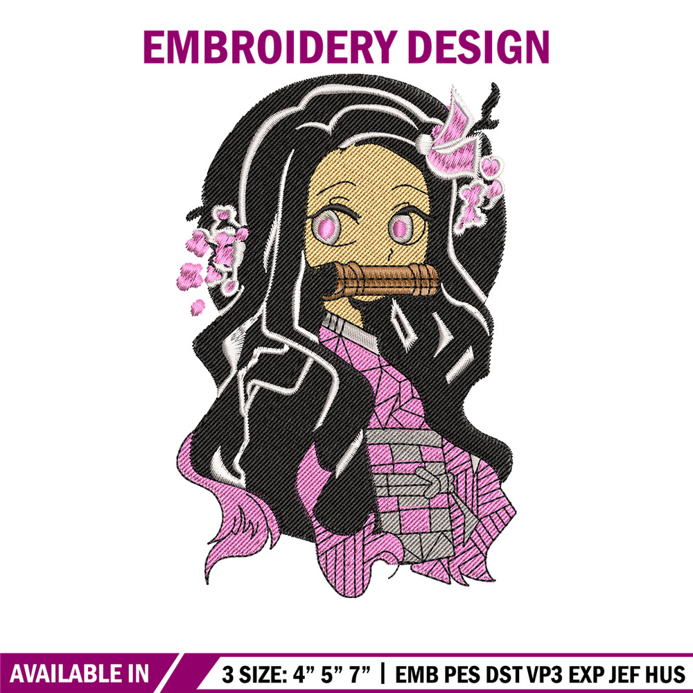 Kamado Nezuko embroidery design, Kimetsu no Yaiba embroidery, embroidery file, anime design, anime shirt, Digital download.jpg