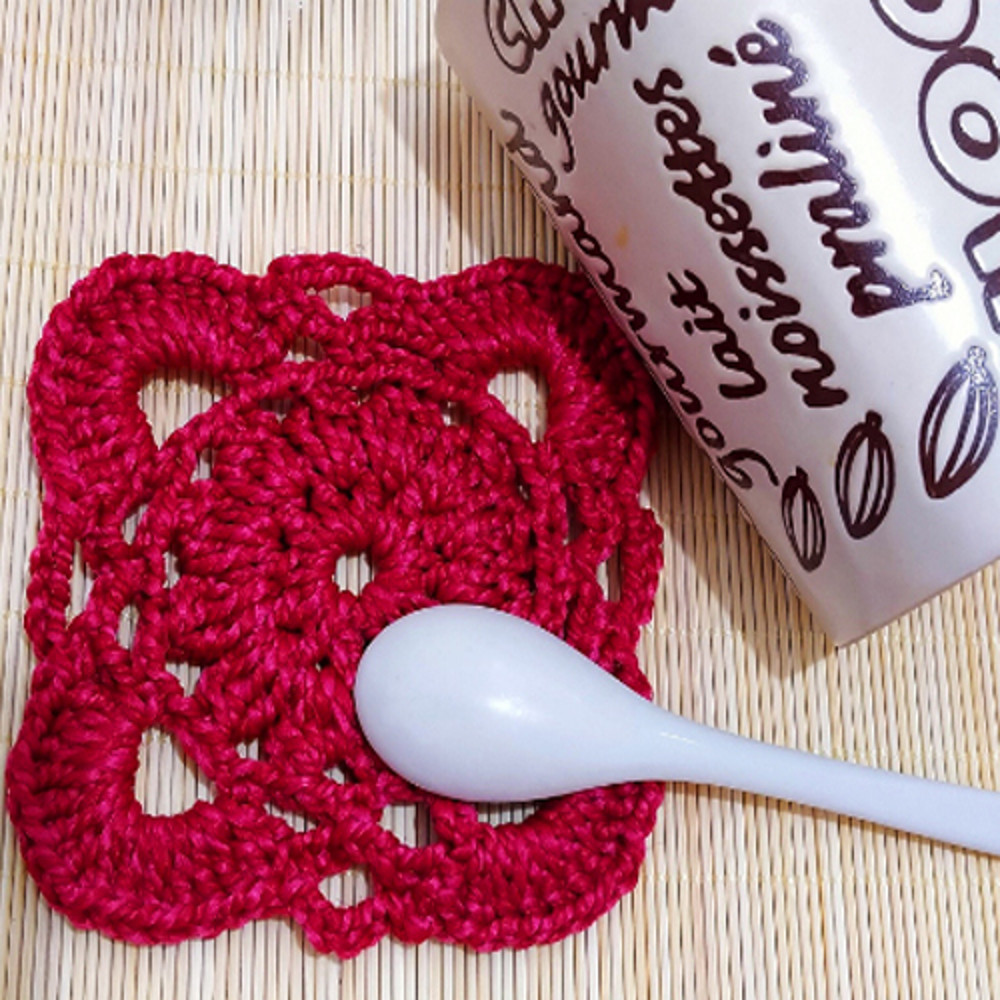 a crochet square coaster pattern