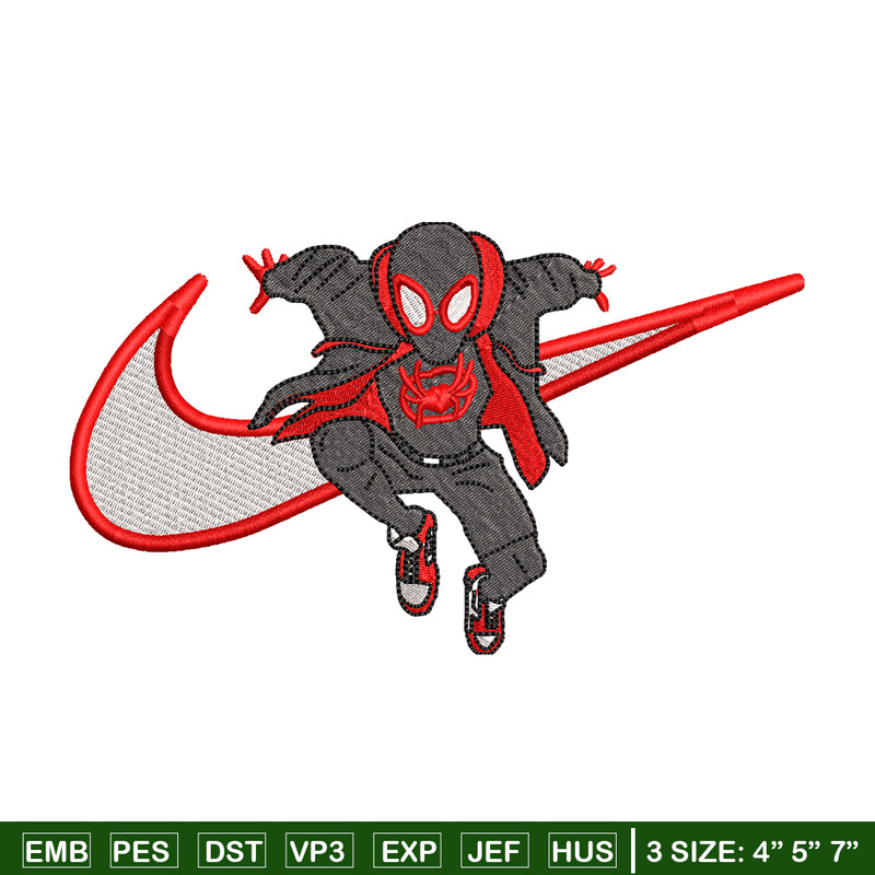 Nike Black Spiderman embroidery design, Black Spiderman embroidery, Nike design, movie design, Digital download.jpg