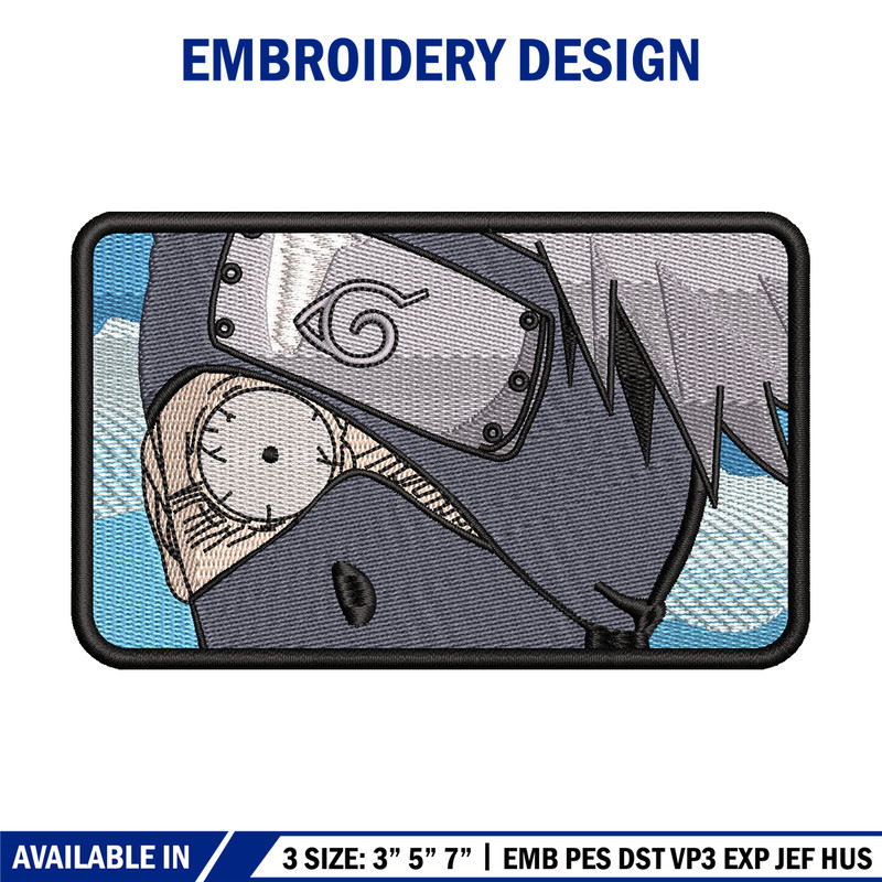 Kakashi funny embroidery design, Naruto embroidery, anime design, logo design, anime shirt, Digital download.jpg