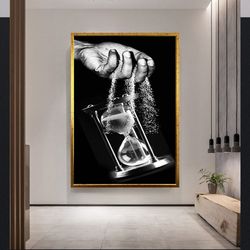hourglass art surrealism wall art, hourglass timer, antique hourglass printed wall art, modern decor for your home and o