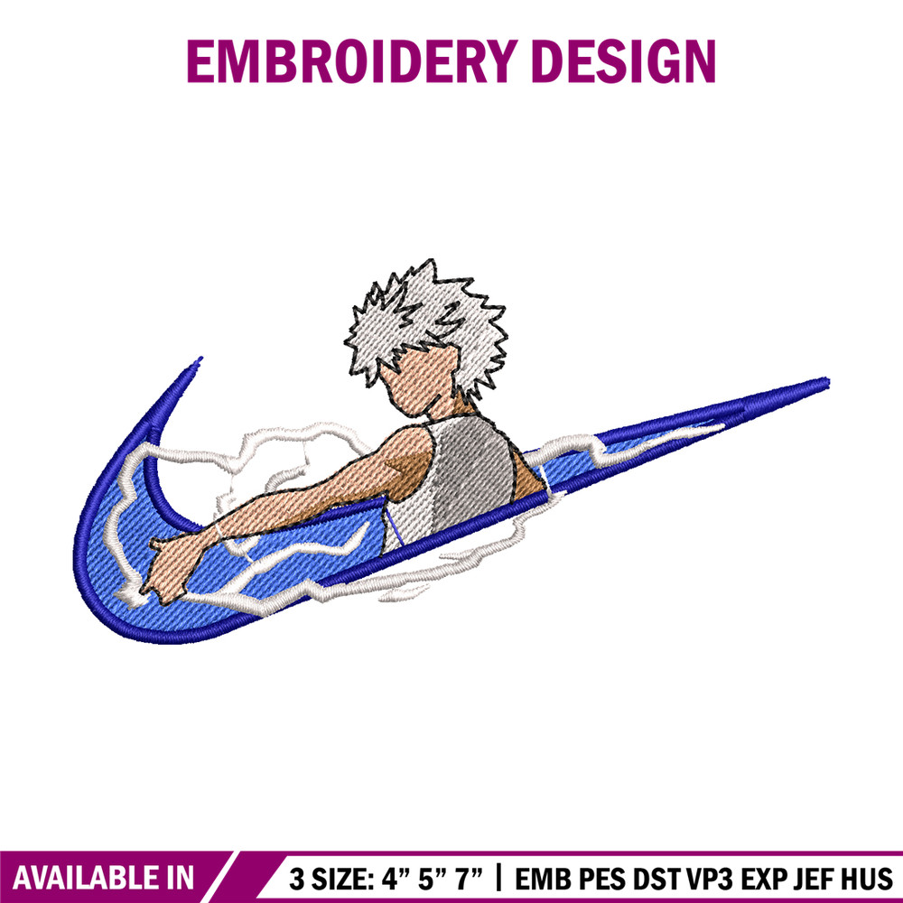 Killua zoldyck embroidery design, hunter x hunter embroidery, embroidery file, anime design, Digital download.jpg