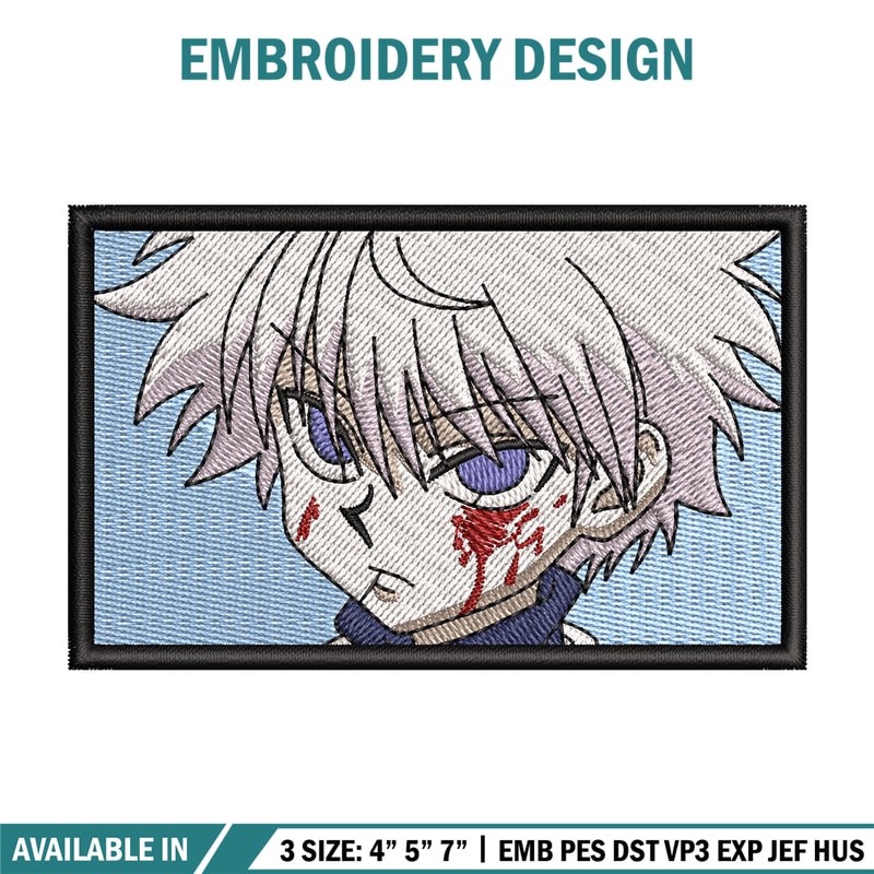 Killua embroidery design, Hunter x hunter embroidery, Anime design, Embroidery shirt, Embroidery file, Digital download.jpg