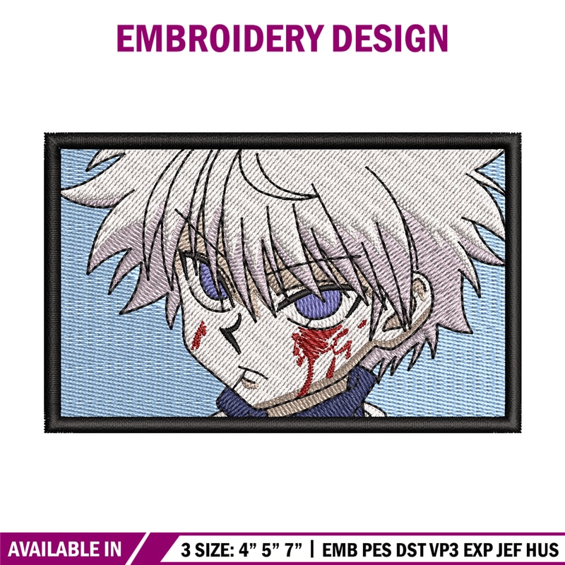 Killua embroidery design, Hunter x hunter embroidery, Anime design, Embroidery shirt, Embroidery file, Digital download.jpg