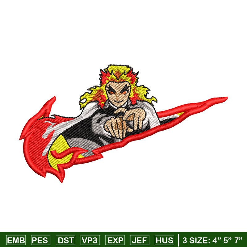 Nike Rengoku embroidery design, Kimetsu no Yaiba embroidery, Nike design, anime design, anime shirt, Digital download.jpg